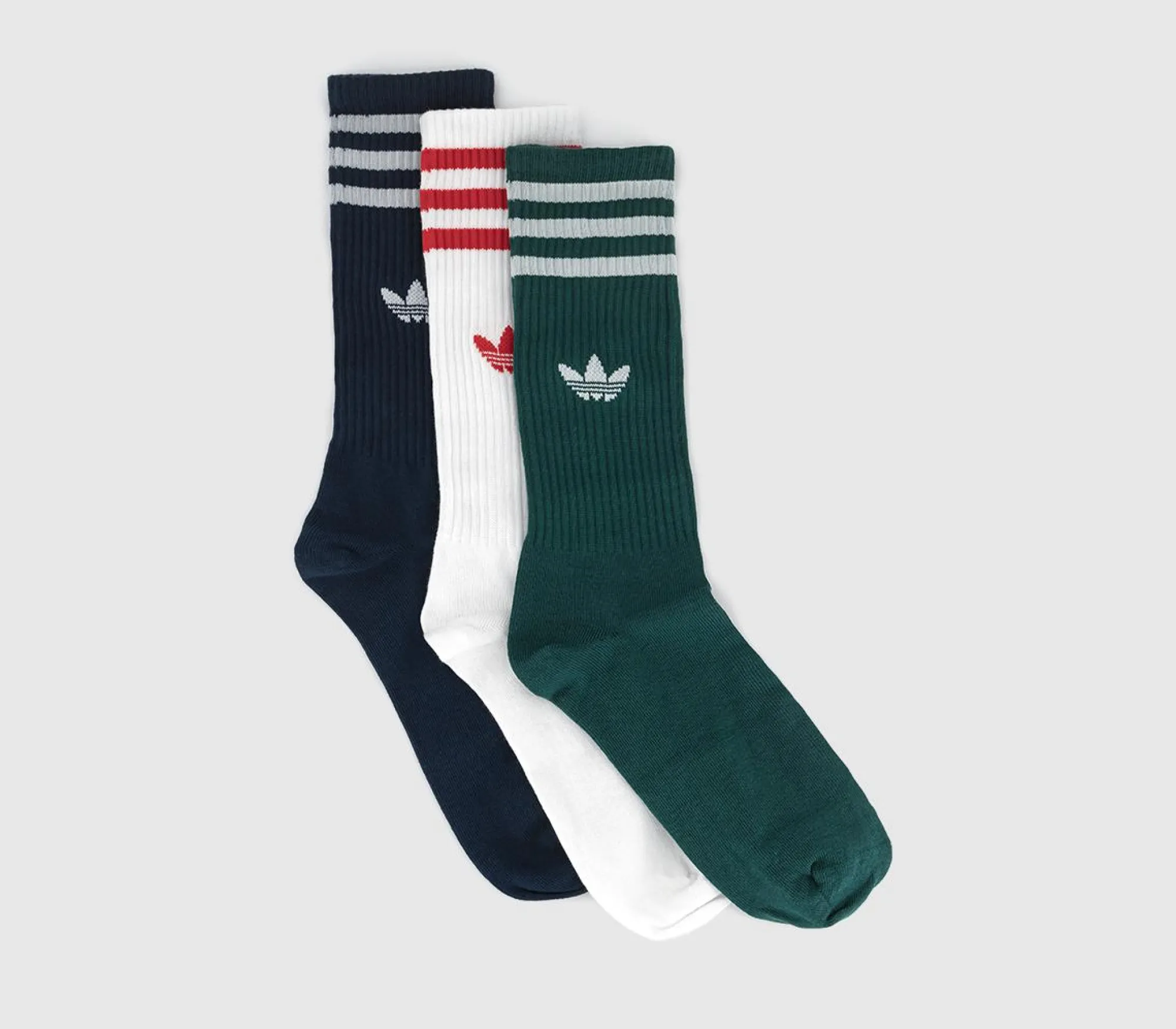 adidas Solid Crew Sock 3 Pack-Men Clothing & Accessories