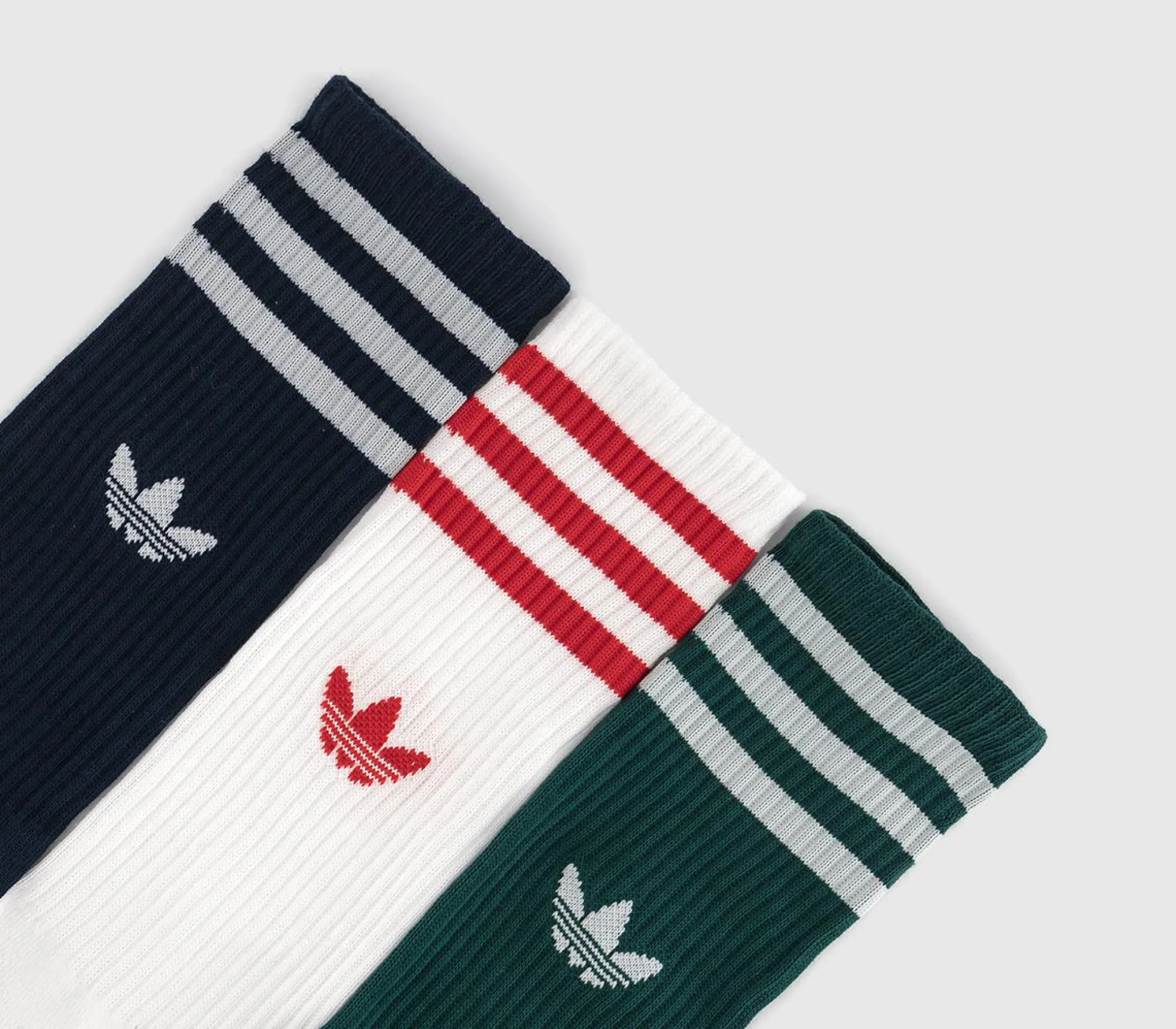 adidas Solid Crew Sock 3 Pack-Men Clothing & Accessories